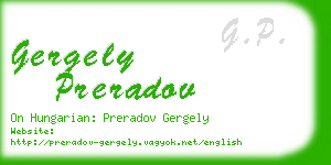 gergely preradov business card